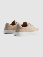 Reiss Stone Finley Nubuck Leather Lace-Up Trainers - Image 4 of 5