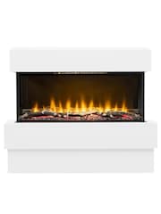 Be Modern Ash White Avant Timber Electric Fireplace - Image 3 of 6