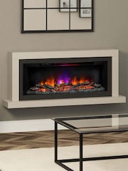 Be Modern White Elyce Grande Wall Mounted Electric Fire - Image 1 of 6