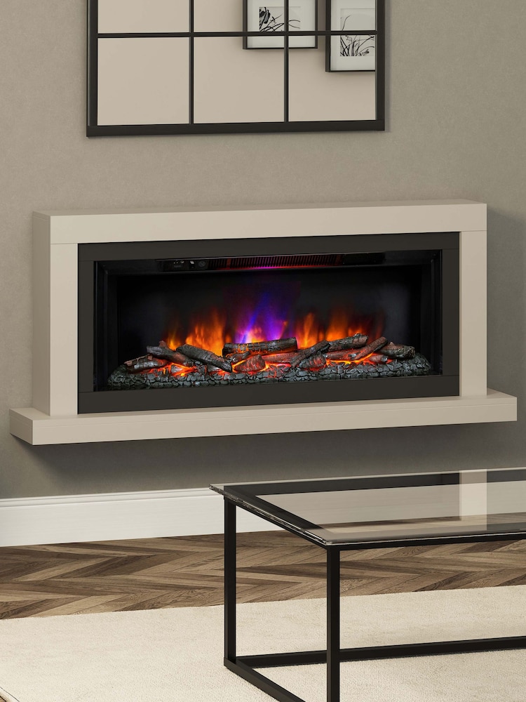 Be Modern White Elyce Grande Wall Mounted Electric Fire - Image 1 of 6