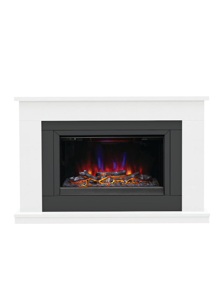 Be Modern White Carter 52 Micro Marble Electric Fireplace - Image 2 of 5