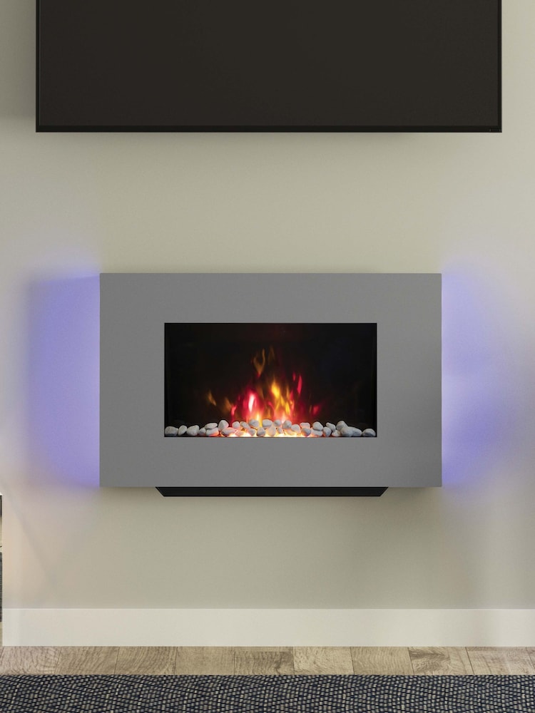 Be Modern Grey Azonto Wall Mounted Electric Fire - Image 1 of 3