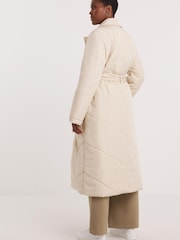 JD Williams Cream Padded Robe Coat - Image 2 of 4