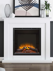 Be Modern White Beadnell Timber Electric Fireplace - Image 1 of 4
