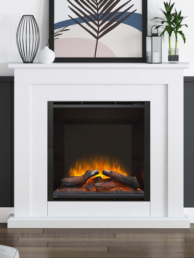 Be Modern White Beadnell Timber Electric Fireplace - Image 1 of 4
