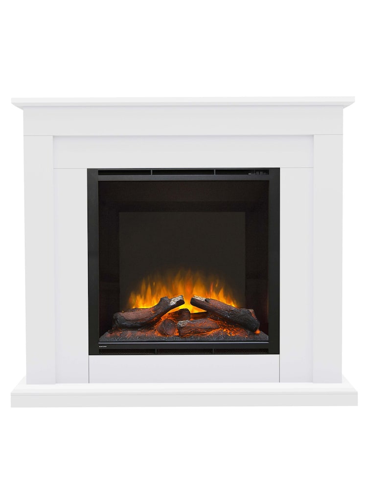 Be Modern White Beadnell Timber Electric Fireplace - Image 2 of 4