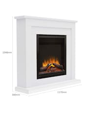 Be Modern White Beadnell Timber Electric Fireplace - Image 3 of 4