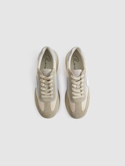 Reiss Blue Casper Leather Colourblock Running Trainers - Image 4 of 5