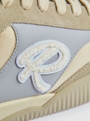 Reiss Blue Casper Leather Colourblock Running Trainers - Image 5 of 5