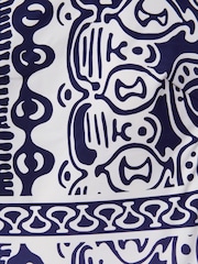 Reiss Navy/White Olivia Printed One-Shoulder Swimsuit - Image 5 of 5