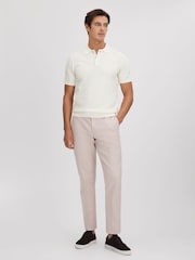 Reiss White Pascoe Textured Modal Blend Polo Shirt - Image 3 of 7