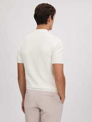 Reiss White Pascoe Textured Modal Blend Polo Shirt - Image 5 of 7