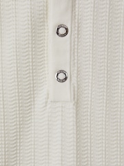 Reiss White Pascoe Textured Modal Blend Polo Shirt - Image 7 of 7