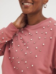 JD Williams Pink Rose Beaded Sweater - Image 4 of 4