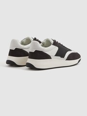 Reiss Charcoal Emmett Leather Suede Running Trainers - Image 3 of 5