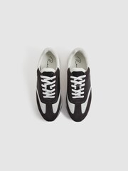 Reiss Charcoal Emmett Leather Suede Running Trainers - Image 4 of 5