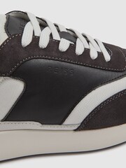 Reiss Charcoal Emmett Leather Suede Running Trainers - Image 5 of 5