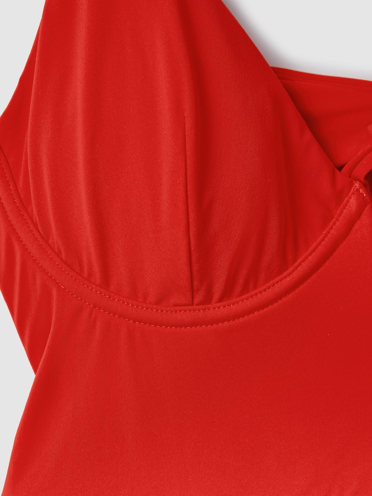 Reiss Red Amber Underwired Tie Back Swimsuit - Image 5 of 5
