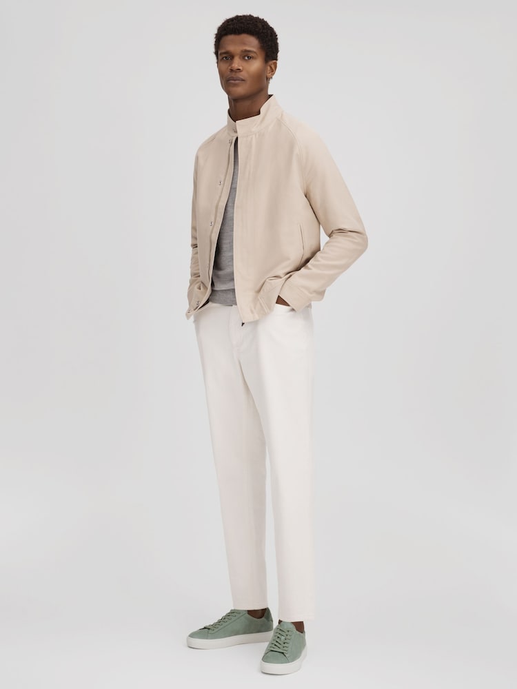 Reiss Sage Finley Nubuck Leather Lace-Up Trainers - Image 2 of 5 Reiss Sage Finley Nubuck Leather Lace-Up Trainers - Image 2 of 5