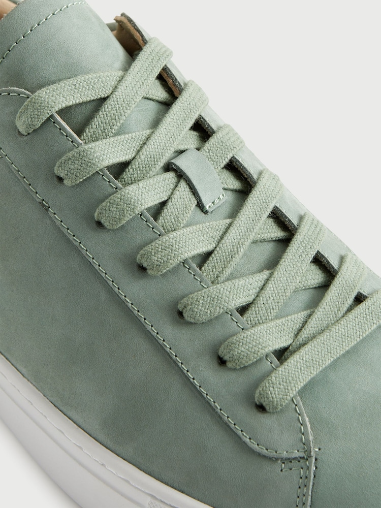 Reiss Sage Finley Nubuck Leather Lace-Up Trainers - Image 5 of 5 Reiss Sage Finley Nubuck Leather Lace-Up Trainers - Image 5 of 5