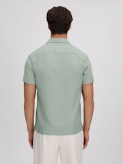 Reiss Pistachio Tokyo Cuban Collar Button-Through Shirt - Image 6 of 6