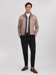 Reiss Charcoal Tokyo Cuban Collar Button-Through Shirt - Image 3 of 5