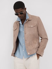 Reiss China Blue Tokyo Cuban Collar Button-Through Shirt - Image 6 of 6