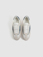 Reiss Airforce Blue Emmett Leather Suede Running Trainers - Image 4 of 5