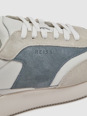 Reiss Airforce Blue Emmett Leather Suede Running Trainers - Image 5 of 5