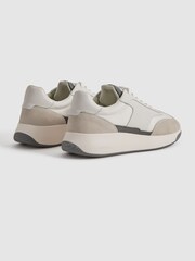 Reiss Off White Emmett Leather Suede Running Trainers - Image 4 of 5