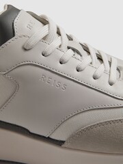 Reiss Off White Emmett Leather Suede Running Trainers - Image 5 of 5