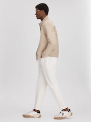 Reiss White/Black Casper Leather Colourblock Running Trainers - Image 2 of 5