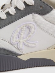 Reiss Grey/White Casper Leather Colourblock Running Trainers - Image 5 of 5