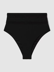 Reiss Black Jemma High Rise Mesh Bikini Bottoms - Image 2 of 5
