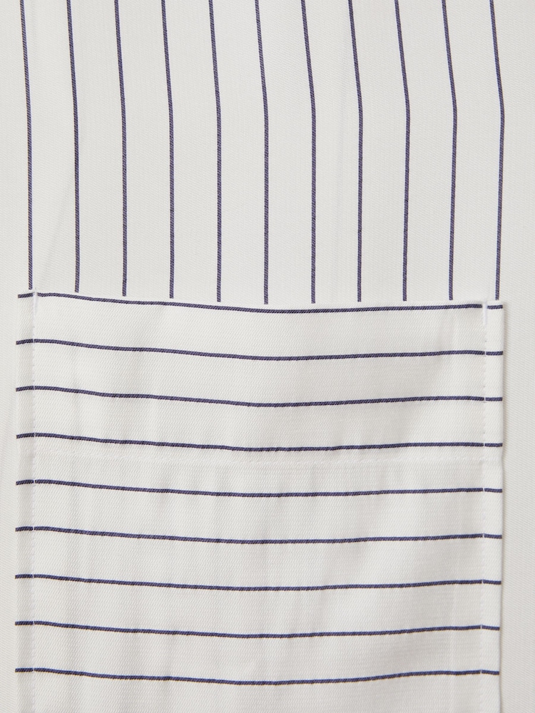 Reiss White/Navy Anchor Boxy Fit Striped Shirt - Image 6 of 6