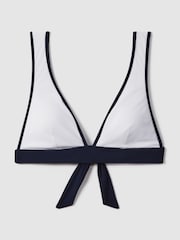 Reiss Navy/White Jessica Wide Strap Bikini Top - Image 2 of 5
