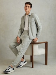 Reiss Grey Mix Emmett Leather Suede Running Trainers - Image 2 of 5