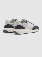 Reiss Grey Mix Emmett Leather Suede Running Trainers - Image 3 of 5