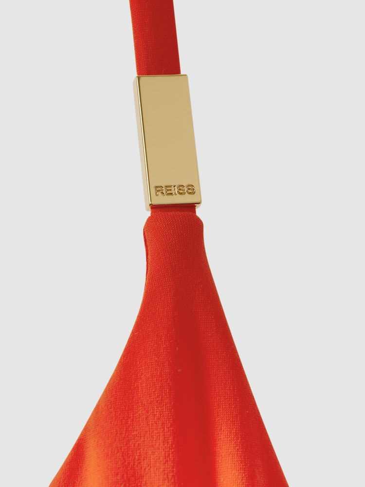 Reiss Red Aubrey Underwired Tie Back Bikini Top - Image 6 of 6