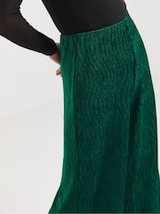 JD Williams Green Velvet Crinkle Wide Leg Trousers - Image 4 of 4