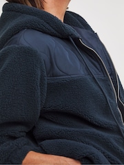 JD Williams Blue Hybrid Zip Through Pullover Hoodie - Image 3 of 3