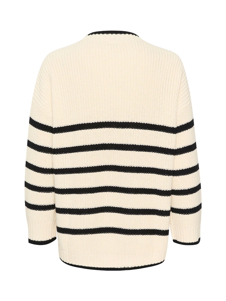 Cream Muka Chunky Rib Knit Pullover Cream Jumper - Image 5 of 5
