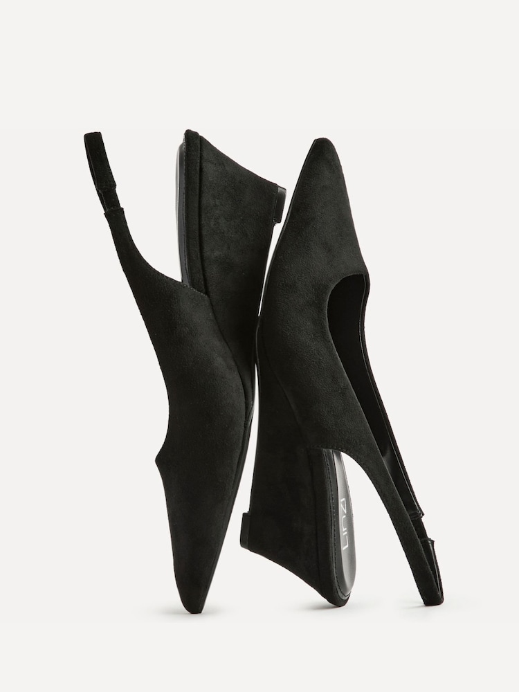 Linzi Black Janelle Wedge Court Heels - Image 5 of 5 Linzi Black Janelle Wedge Court Heels - Image 5 of 5