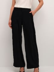 Cream High Waisted Wide Leg Trousers - Image 1 of 1