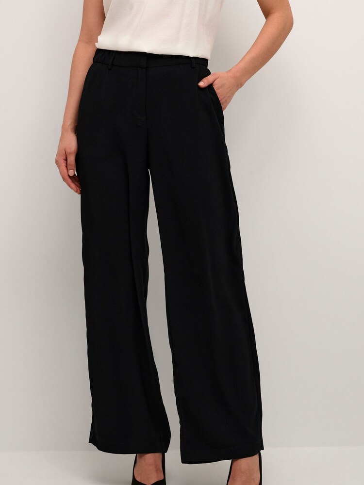 Cream High Waisted Wide Leg Trousers - Image 1 of 1