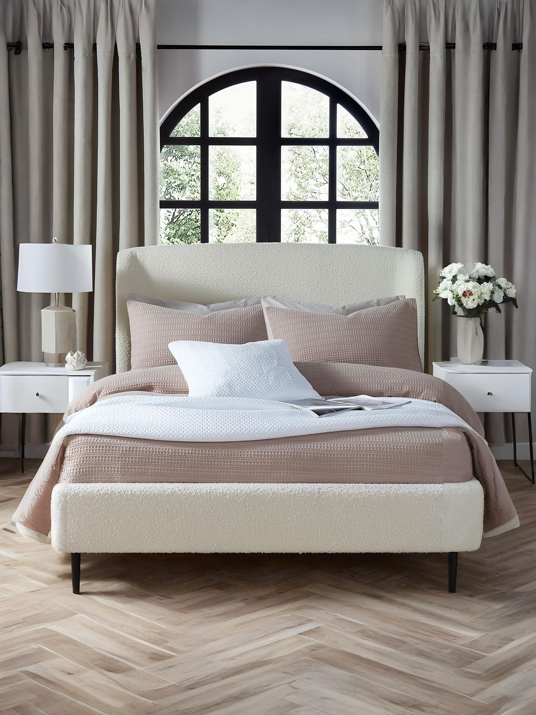 Julian Bowen Eden Boucle Bed - Ivory Cream - 150cm - Image 6