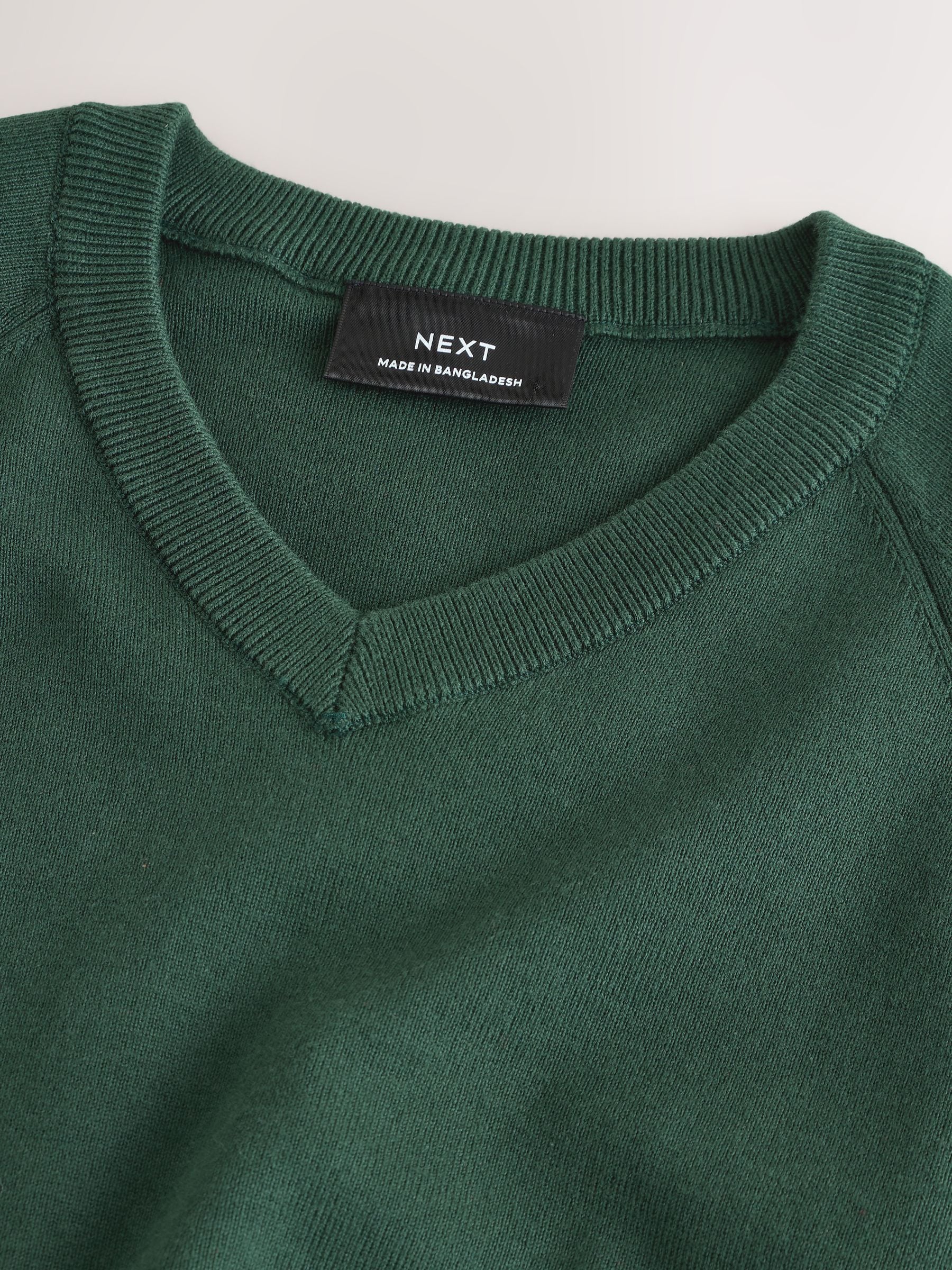 Next：日本 グリーン - ニット Vネック スクールセーター (3-16yrs