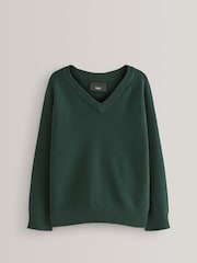 Green Knitted V-Neck School Jumper (3-16yrs) - Image 7 of 7