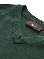 Green Knitted V-Neck School Jumper (3-16yrs) - Image 9 of 12