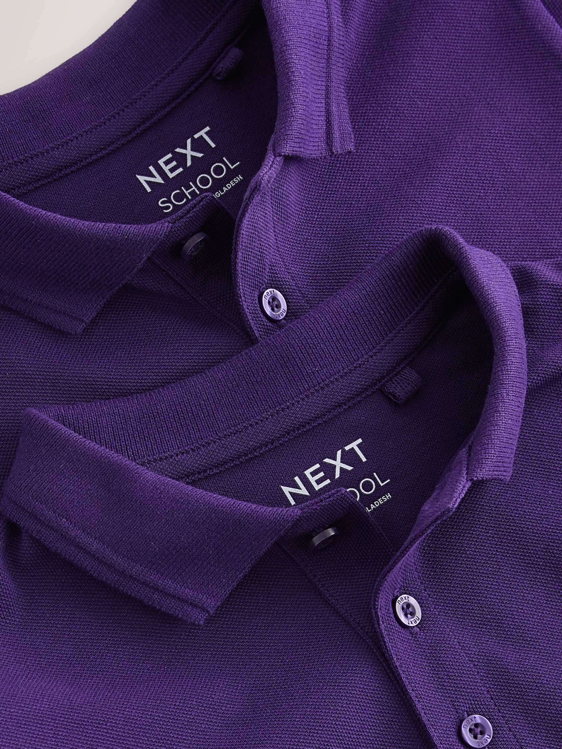 Buy Purple Regular Fit Cotton School Short Sleeve Polo Shirts 2
